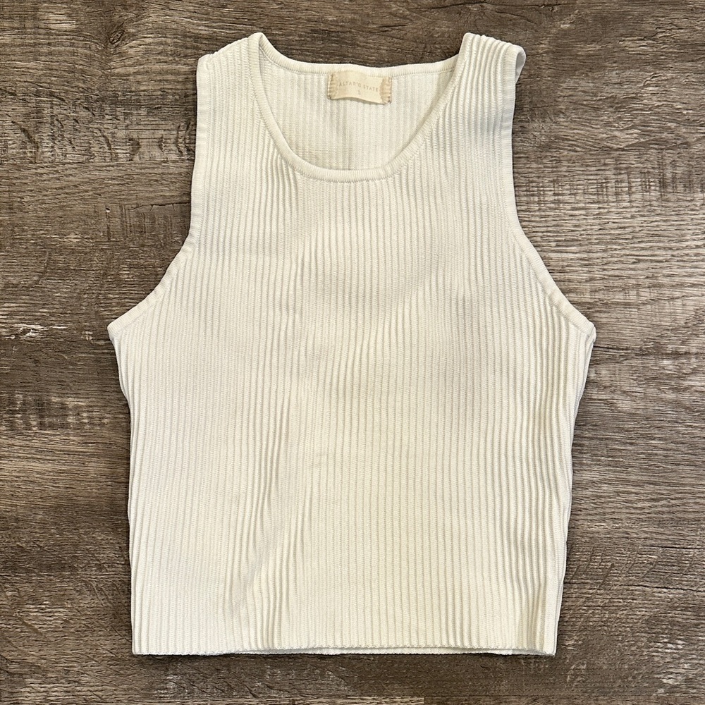Altare'd State Small Women's‎ Ribbed Off White Tank Top